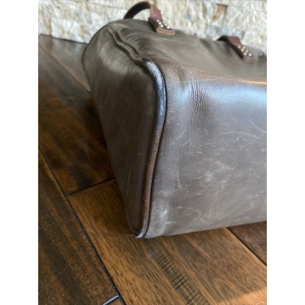 Vintage Consuela Brown Leather Tote with Colorful Southwestern Interior - Picture 10 of 13